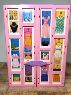 Barbie-Inspired Pink & White Closet Playset With Accessories Folding Design